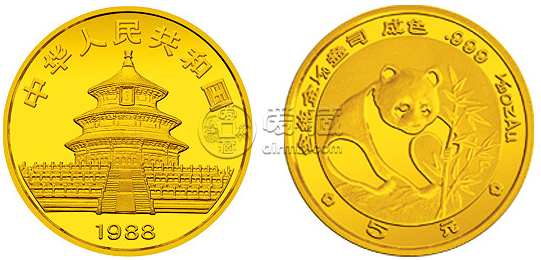 1988年熊猫金币  具体的回收价格