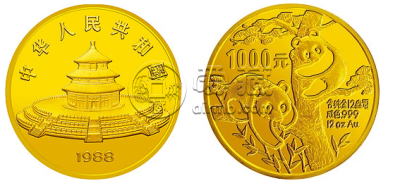 1988年熊猫金币  具体的回收价格