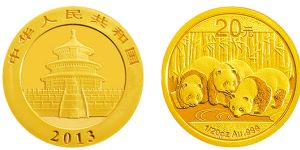 2013年熊貓金銀幣1/20盎司金幣 價(jià)格情況