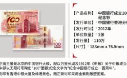 中銀香港100年紀念鈔價格 真品圖片