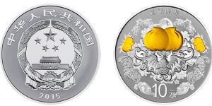 2015吉祥文化金银币1盎司五福拱寿银币 价格
