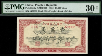 第一套人民币壹万圆骆驼队价格 近期市场价