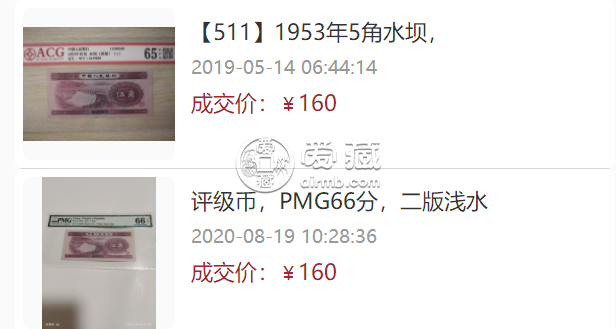 53元5角等于多少钱    53年五角红版水电站价格