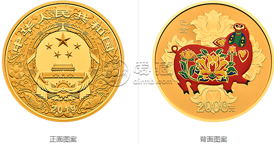 2019年猪年150克彩色金币    2019中国己亥猪年金银纪念币回收价格