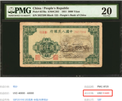 1951年5000元蒙古包值多少钱 蒙古包5000元一张价值多钱