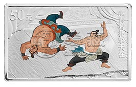 2011年水滸傳第三組燕青智撲擎天柱5盎司銀幣最近收藏價格