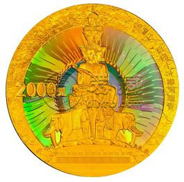 峨眉山5盎司彩色金币价格    峨眉山5盎司彩色金币值多少钱