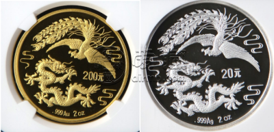 1990年2盎司龙凤呈祥金银币   1990年2盎司龙凤金银币回收价格