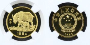 珍稀羚牛金币价格表  8克珍稀野生动物第3组羚牛金币价格