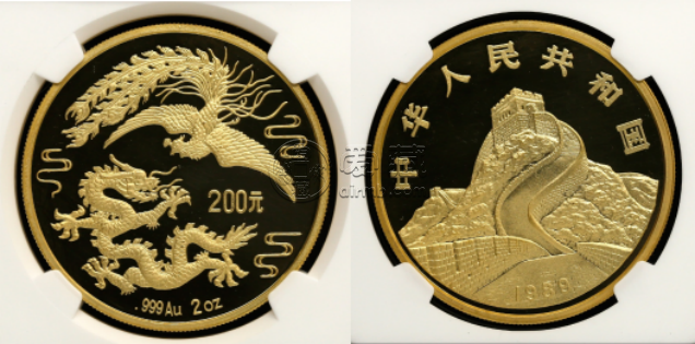 1989年2盎司龙凤呈祥金币现值价格