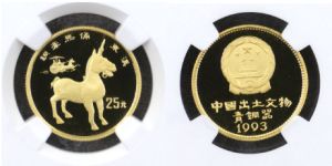 1993年銅牽馬俑金幣價格及收藏價值