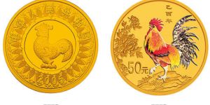 2005年1/10盎司生肖鸡彩金币价格 2005年生肖鸡彩金银币