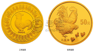 2005年生肖鸡金银币 2005年1/10盎司生肖鸡金币价格