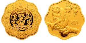 2004年1/2盎司梅花形生肖猴金币价格及图片