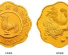 2005年梅花形生肖鸡金银币图片 2005年1/2盎司梅花形生肖鸡金币价格