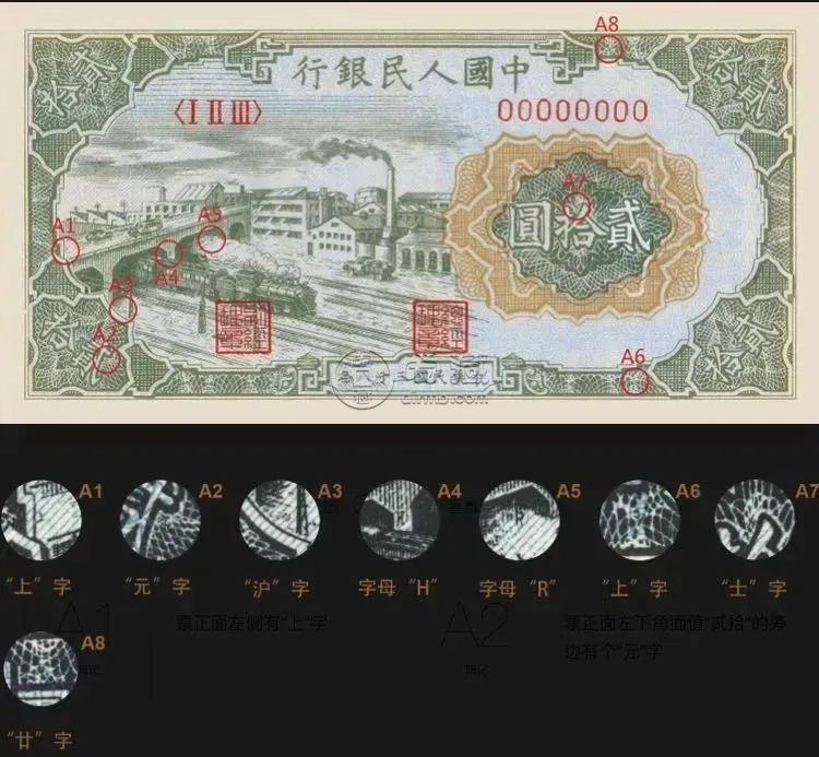 1949年20元立交橋價(jià)格   貳拾圓立交橋市場價(jià)格與防偽暗記