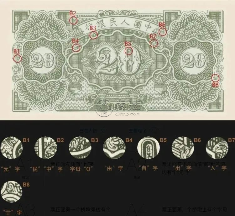 1949年20元立交橋價(jià)格   貳拾圓立交橋市場價(jià)格與防偽暗記