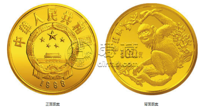 珍稀野生动物第1组金丝猴金币价格 1988年8克金丝猴金币价格