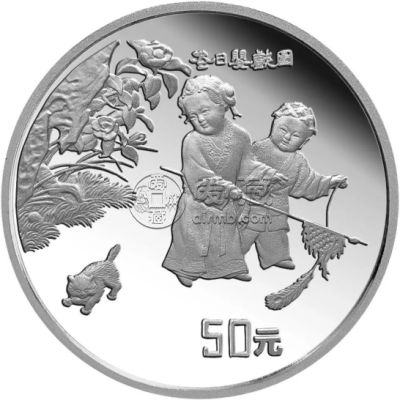 1994年5盎司婴戏图银币价格    婴戏图5盎司银币值多少钱