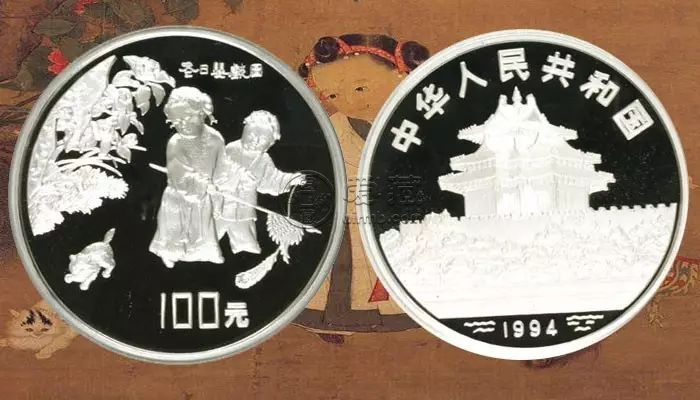 1994年12盎司嬰戲圖銀幣價(jià)格    12盎司嬰戲圖銀幣值多少錢
