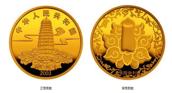 佛指舍利金币价格 2003年1/2盎司佛指舍利金质纪念币最新行情