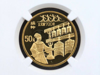 编钟金币价格 1994年1/2盎司古代科技第3组编钟金币最新价格