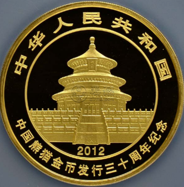熊猫金币发行30周年5盎司金币价格    2012年5盎司熊猫金币金币 多少钱
