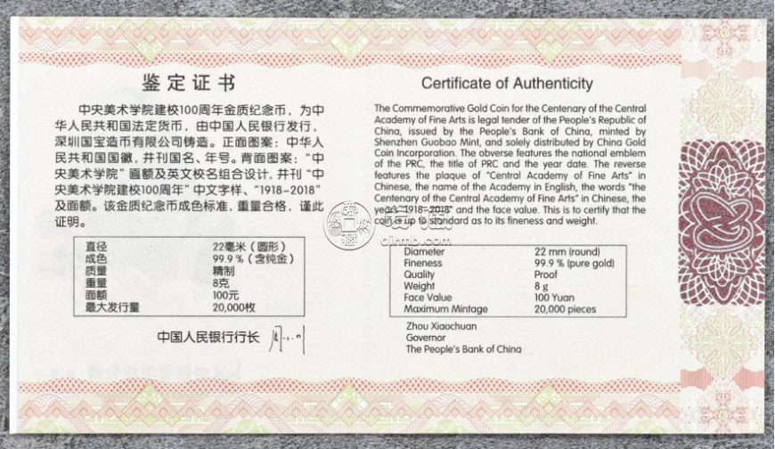 中央美術(shù)學(xué)院建校100周年金幣價(jià)格及收藏價(jià)值