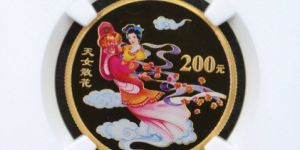 女散花彩金币价格 2003年1/2盎司民间神话第3组天女散花彩金币值多少钱