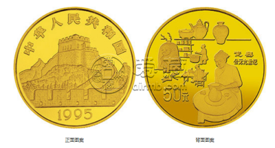 瓷器金币价格 1995年1/2盎司古代科技第4组瓷器金币值多少钱