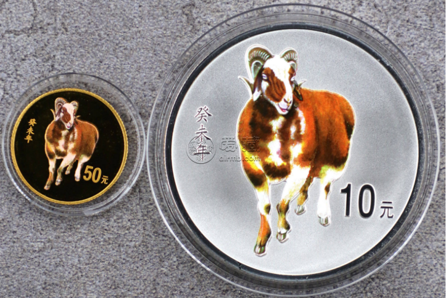 2003年生肖羊彩金银币值多少钱   2003年生肖羊彩金银币回收价格
