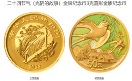 24节气纪念币回收价格表 2022年3克二十四节气光阴的故事彩金币价格