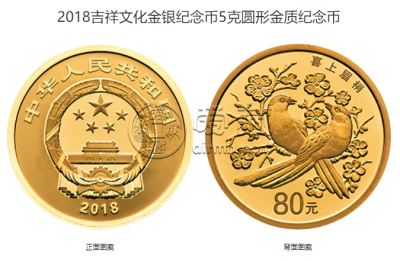 喜上眉梢金银币价格 2018年吉祥文化喜上眉梢金银币值多少钱