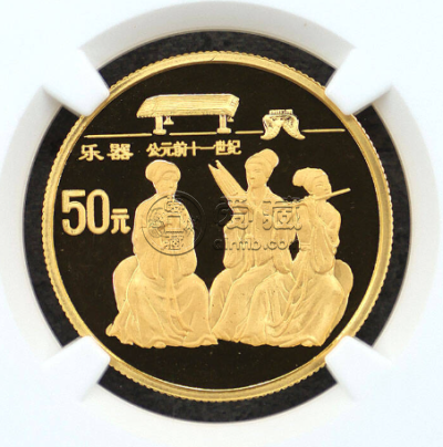 1996年古代科技第5组乐器金币价格    1996年1/2盎司乐器金币值多少钱