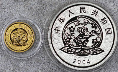 2004年生肖猴彩金银币值多少钱  2004年生肖猴彩金银币最新价格