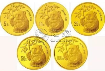 1995年熊猫金币回收价目表   1995年熊猫金币五枚套装值多少钱