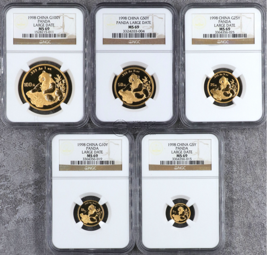 1998年熊貓金幣回收價(jià)目表     1998年熊貓金幣套裝最新價(jià)