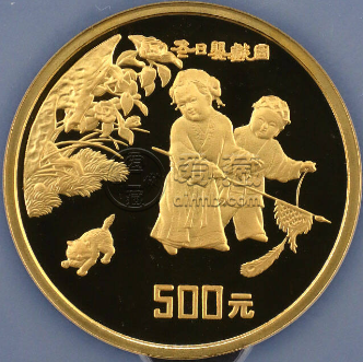 婴戏图金币价格  1994年5盎司婴戏图金币值多少钱