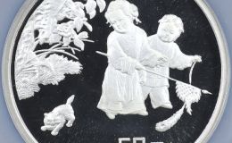 1994年5盎司婴戏图银币价格   5盎司婴戏图银币值多少钱