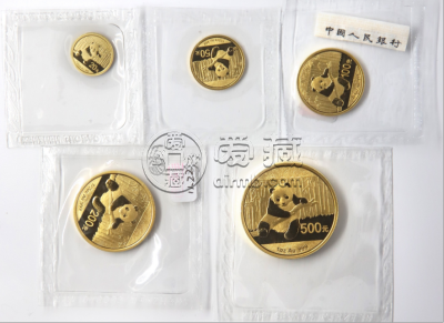2014年中国熊猫金币回收价目表  2014年熊猫金币五枚套装市场价格