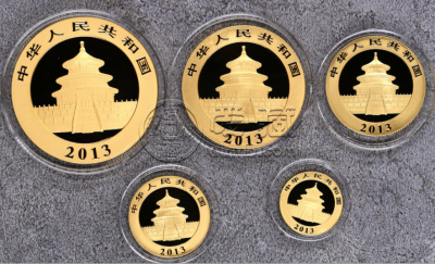 2013年版熊猫金币一套回收价格   2013年金套猫值多少钱