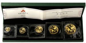 2007年熊猫金币回收价目表   2007年五枚套装熊猫金币多少钱