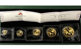 2007年熊貓金幣回收價目表   2007年五枚套裝熊貓金幣多少錢