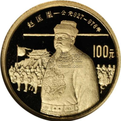 1988年1/3盎司历史人物第5组赵匡胤金币价格  赵匡胤金币回收价换个