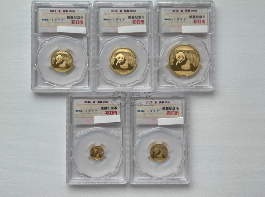 2015年五枚熊猫金币套装价格  2015年熊猫金币收藏价值