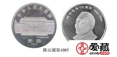 陈云诞辰100周年纪念币价格与图片