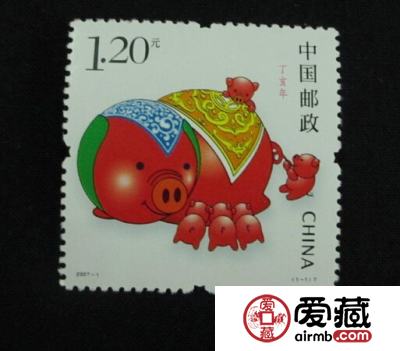 2007-1 丁亥年·猪(T)第三轮生肖邮票单枚