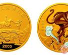 2003年猴王出世西游记1/2盎司彩金币图片和价格