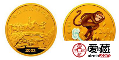 2003年猴王出世西游记1/2盎司彩金币图片和价格