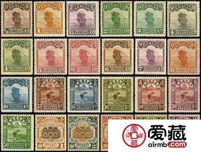 普8 北京二版帆船、农获、牌坊邮票